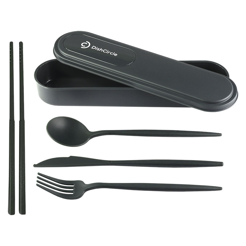 Plastic reusable cutlery set with storage box Plastic reusable cutlery set with storage box